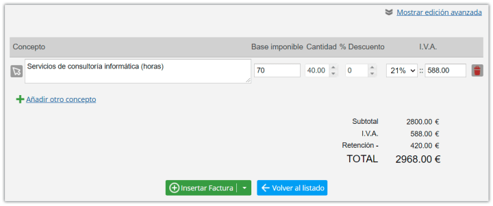 Concepto prestacion de servicios
