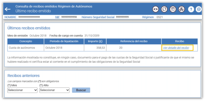 Consulta de la cuota de autónomos