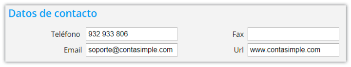 Datos de contacto del cliente