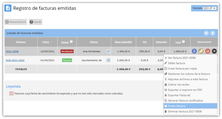 Enviar factura