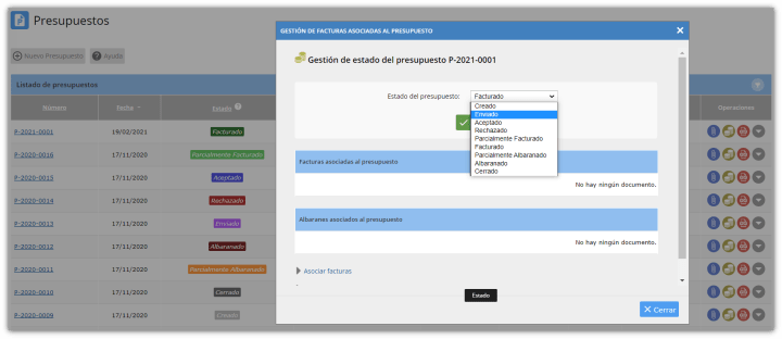 Gestionar estado de la oportunidad de venta