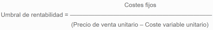 Fórmula umbral de rentabilidad
