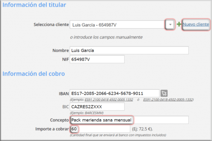 Gestión de suscripciones de clientes