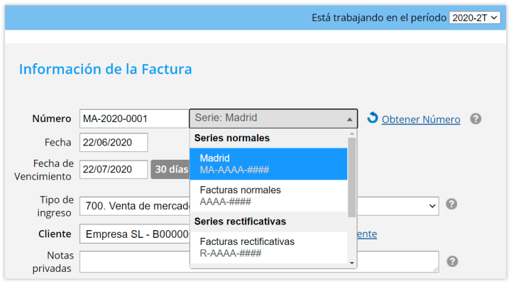 La nueva serie de facturas