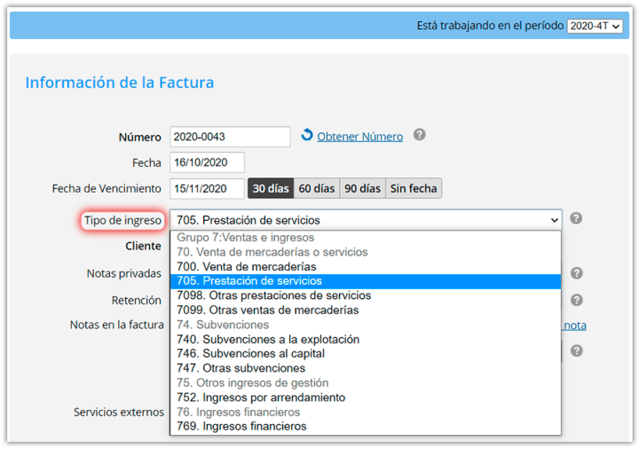 Prestación de servicios