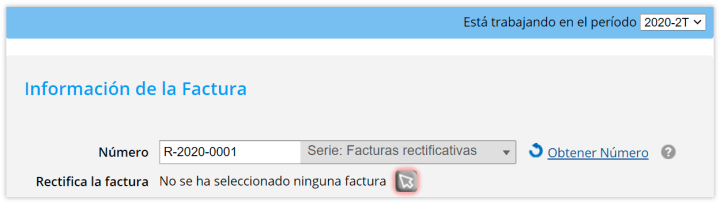 Selecciona la factura rectificada