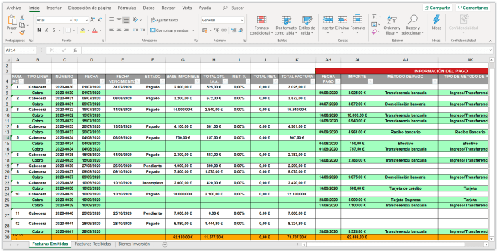 excel pagos cobros